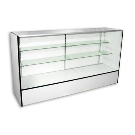 6ft FULL VISION GLASS SHOWCASE UNASSEMBLED WHITE COLOR -