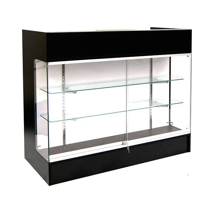 4 FEET CHECKOUT COUNTER LEDGE TOP WITH FRONT GLASS - FULLY ASSEMBLED